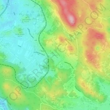 Rakek topographic map, elevation, terrain
