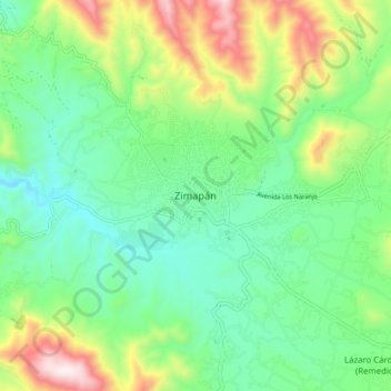 Zimapán topographic map, elevation, terrain