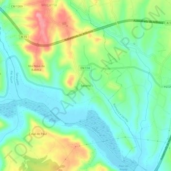 Secorio topographic map, elevation, terrain