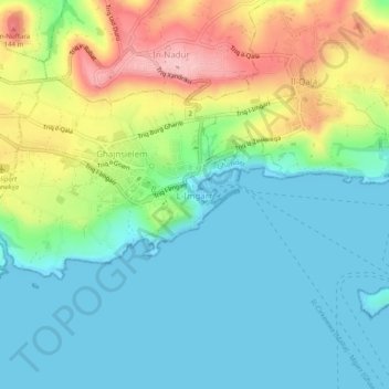 Mġarr topographic map, elevation, terrain
