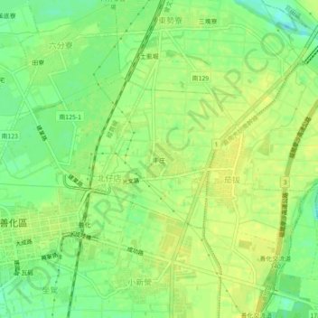 牛庄 topographic map, elevation, terrain