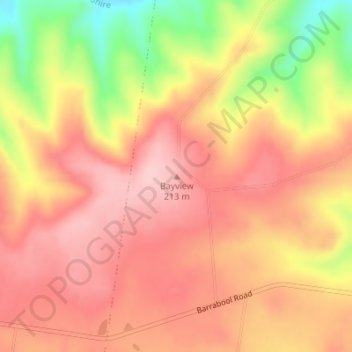 Bayview topographic map, elevation, terrain