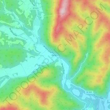 Bergton topographic map, elevation, terrain