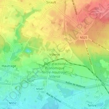 Villerot topographic map, elevation, terrain