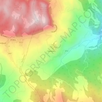 Senatello topographic map, elevation, terrain