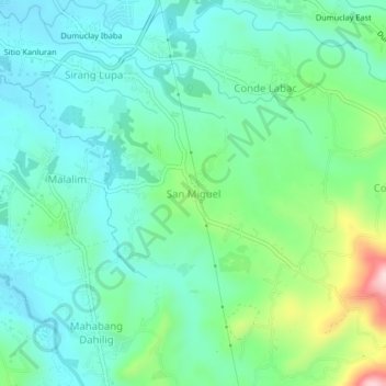 San Miguel topographic map, elevation, terrain