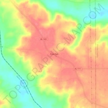 Pine Flat topographic map, elevation, terrain