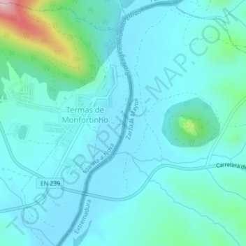 Rio Erges topographic map, elevation, terrain