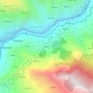 Racholi topographic map, elevation, terrain