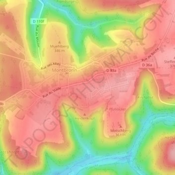 An der Strasse topographic map, elevation, terrain