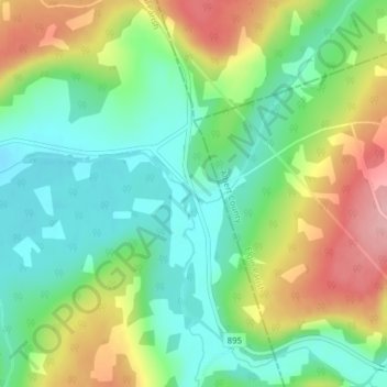 Portage Vale topographic map, elevation, terrain