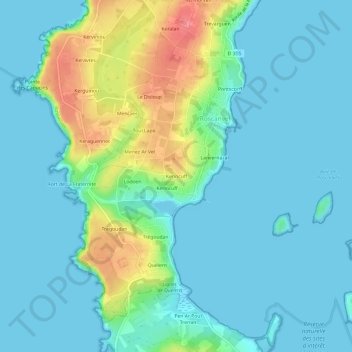 Kerincuff topographic map, elevation, terrain