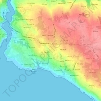 Kersiny topographic map, elevation, terrain
