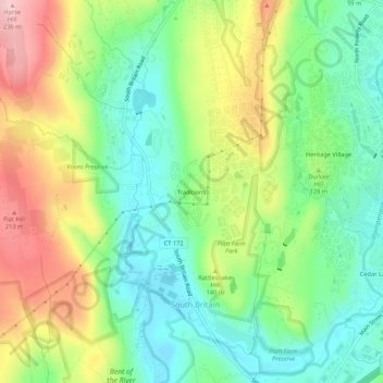 Traditions topographic map, elevation, terrain