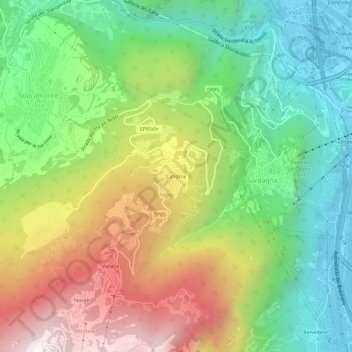 Candriai topographic map, elevation, terrain