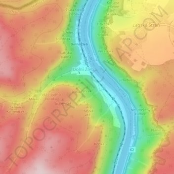 Shrek topographic map, elevation, terrain