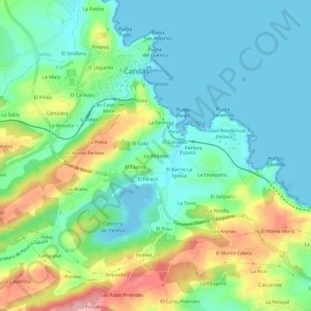 La Rodada topographic map, elevation, terrain