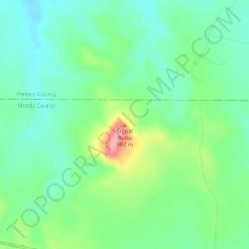 Signal Butte topographic map, elevation, terrain
