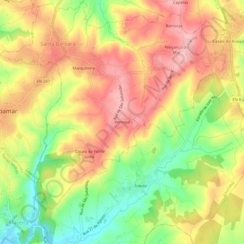 Ventosa topographic map, elevation, terrain