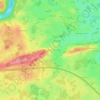 Höhen topographic map, elevation, terrain