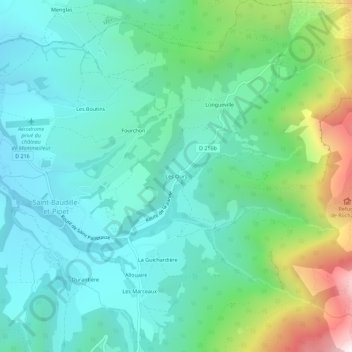 Les Ours topographic map, elevation, terrain