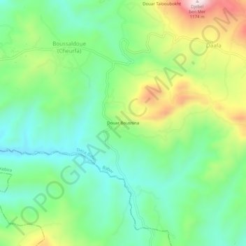 Douar Bousnina topographic map, elevation, terrain