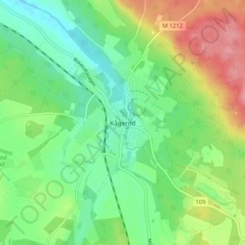 Kågeröd topographic map, elevation, terrain