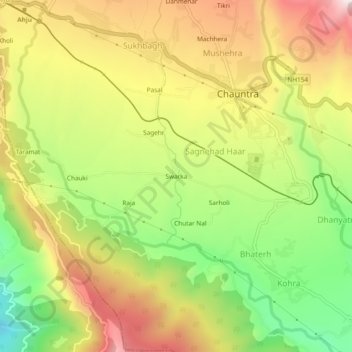 Swarka topographic map, elevation, terrain