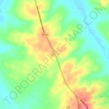 Yataity topographic map, elevation, terrain