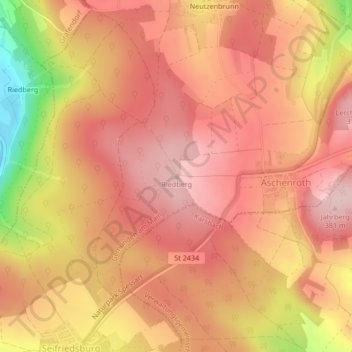 Riedberg topographic map, elevation, terrain