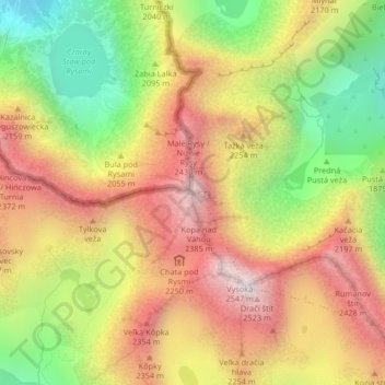 Rysy topographic map, elevation, terrain