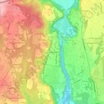 Cascina Benedetta topographic map, elevation, terrain