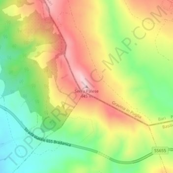 Serra Palese topographic map, elevation, terrain
