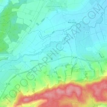 Schönebach topographic map, elevation, terrain