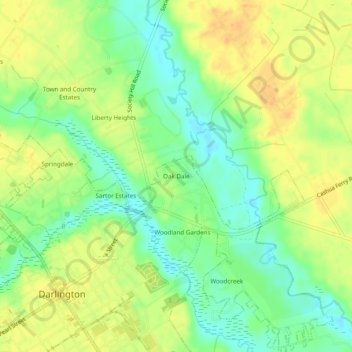 Oak Dale topographic map, elevation, terrain