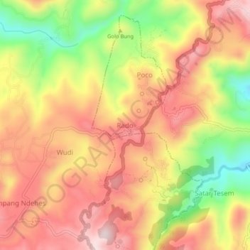 Rado topographic map, elevation, terrain