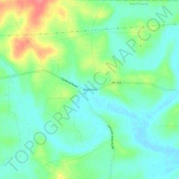 Wiseman topographic map, elevation, terrain