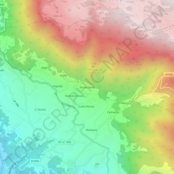 Tenne Nove topographic map, elevation, terrain