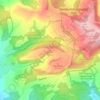 Ebert topographic map, elevation, terrain