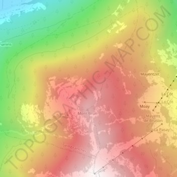 Revers du Larzey topographic map, elevation, terrain