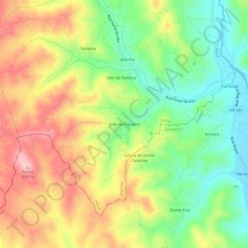 Vale da Figueira topographic map, elevation, terrain