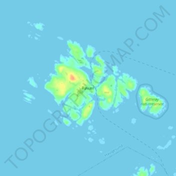 Røvær topographic map, elevation, terrain