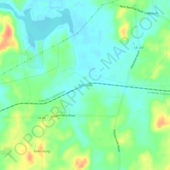 Saint Ives topographic map, elevation, terrain
