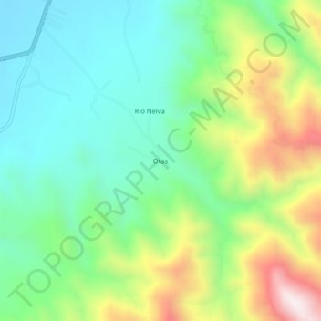 Otas topographic map, elevation, terrain