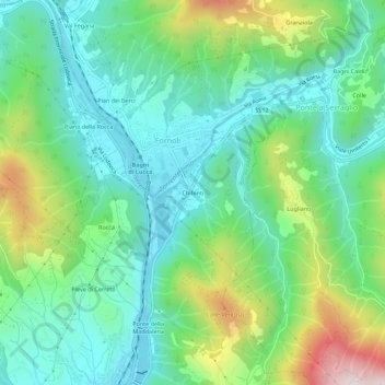 Chifenti topographic map, elevation, terrain