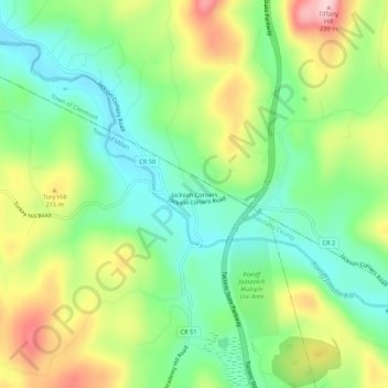 Jackson Corners topographic map, elevation, terrain