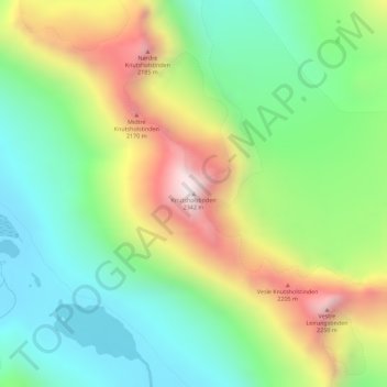 Knutsholstinden topographic map, elevation, terrain