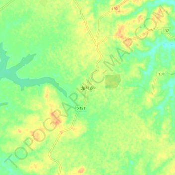 龙马乡 topographic map, elevation, terrain