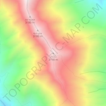Darabad topographic map, elevation, terrain