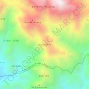 Rantelemo topographic map, elevation, terrain